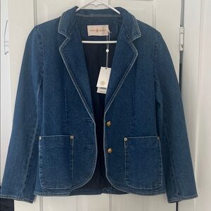 Tory Burch Dark Blue Denim Blazer